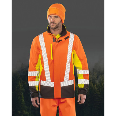 3-layer recycled softshell safety jacket